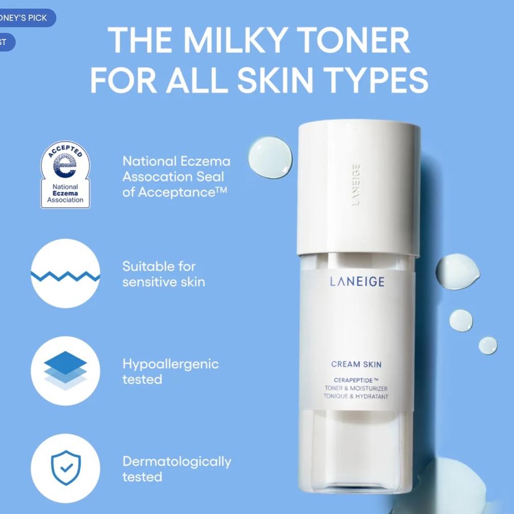 LANEIGE Cream Skin Toner - Blue and White